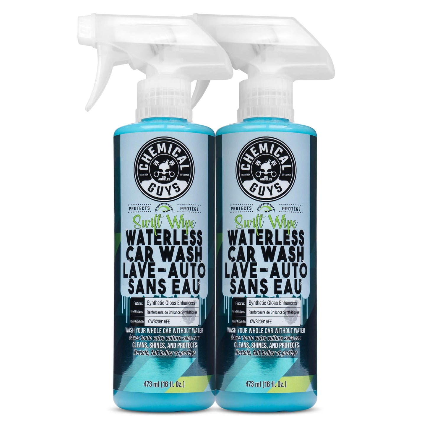 Chemical Guys Swift Wipe Sprayable Waterless Car Wash, Easily Clean - Just Spray & Wipe, Safe for Cars, Trucks, Motorcycles, RVs & More, 473 ml (2 Pack) 🍁 All In One Marketplace Canada