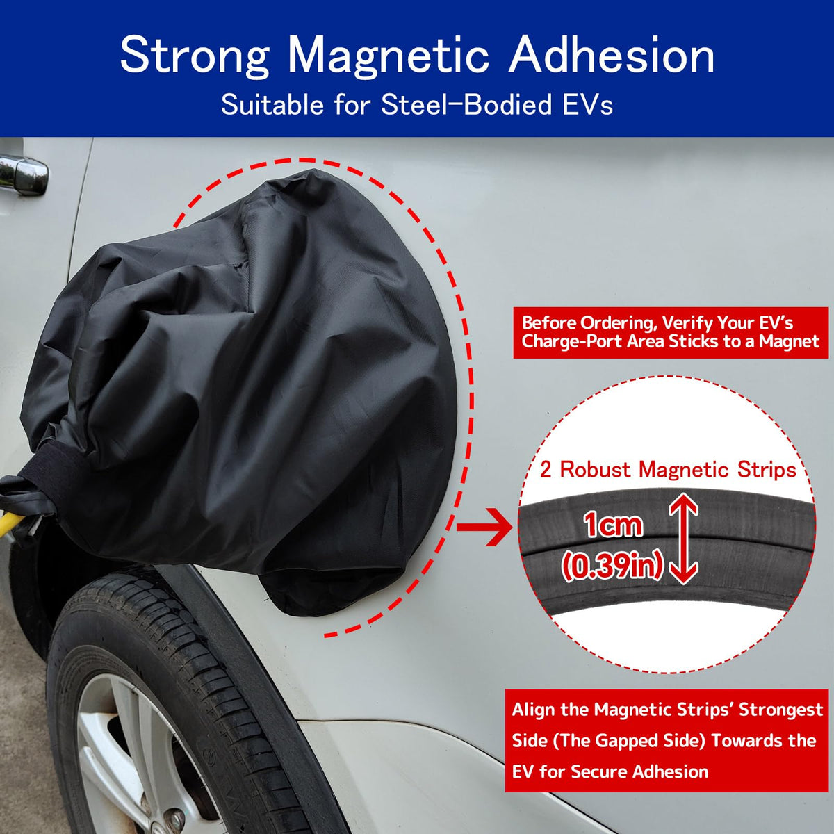 LZSTEC EV Charger Port Cover, Electric Car Charger Plug Cover, Outdoor Waterproof Winter Snow Rain UV All-Weather Protection, Magnetic Attachment, Suitable for Steel-Bodied Electric Vehicles 🍁 All In One Marketplace Canada
