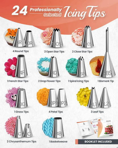 Cake Decorating Supplies, 700PCs Cake Decorating Kit 3 Springform Cake Pans, Cake Turntable, Numbered Piping Icing Tips, Chocolate Mold,Leveler, Baking Supplies Cupcake Liner & more Baking Stuff RFAQK 🍁 All In One Marketplace Canada