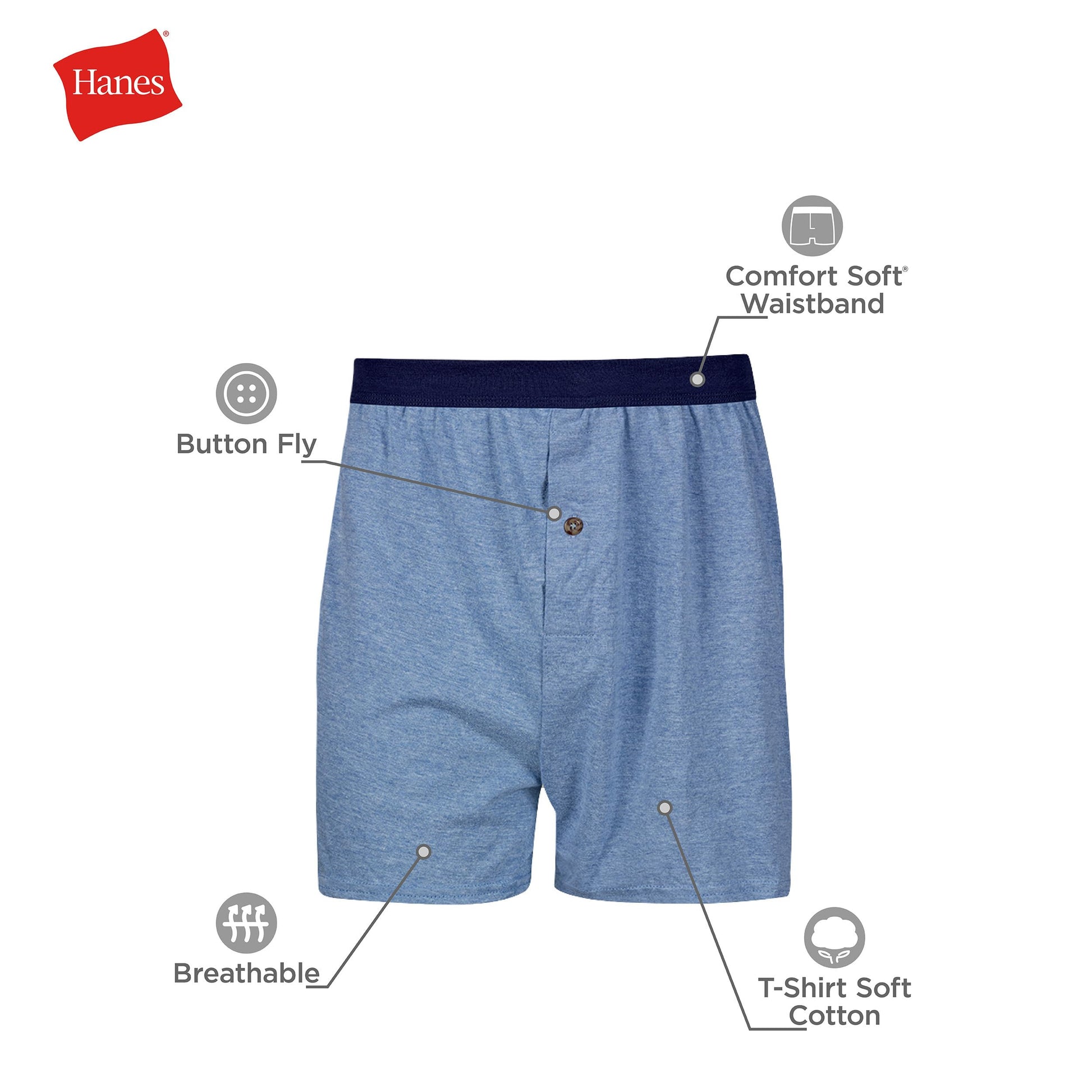 Hanes Men's ComfortSoft Knitboxer Underwear, Pack of 4, Assorted Colours - Available at All In One Marketplace Canada