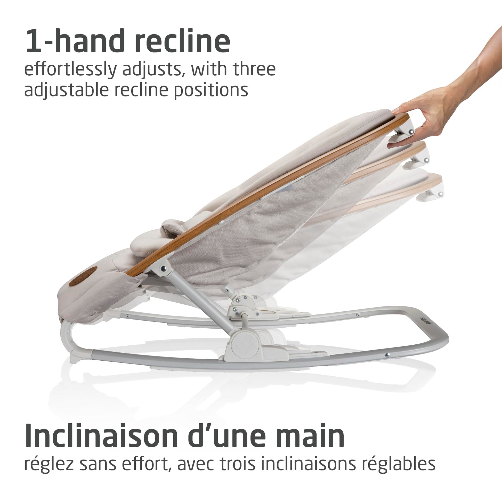 Maxi-Cosi 2-in-1 Kori Rocker, folds flat, travel, washable fabrics, Sand Horizon Maxi-Cosi