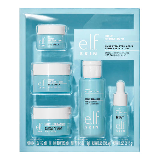 e.l.f. SKIN Holy Hydration! Hydrated Ever After Skincare Mini Kit, Cleanser, Makeup Remover, Moisturizer & Eye Cream For Hydrating Skin, Airplane-Friendly Sizes - Available at All In One Marketplace Canada