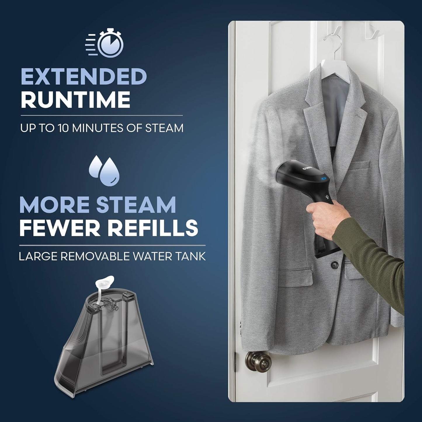 Conair Compact Garment Steamer for Clothes, 1100 watts, Small Size Tackles Big Wrinkles with Fast Heat Up - Available at All In One Marketplace Canada