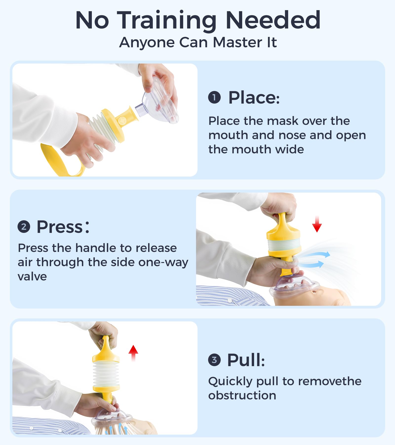 SFEIXE Choking Rescue Device, Portable Suction Rescue Device First Aid Kit for Kids and Adults, Portable Airway Suction Device | Anti Choking Device for Children and Adults Home Kit - Available at All In One Marketplace Canada