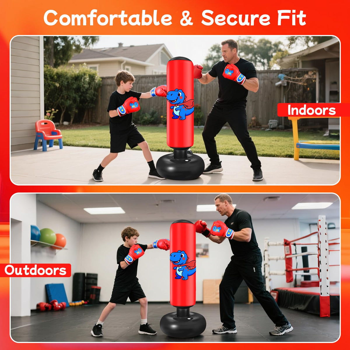 Qoosea Punching Bag for Kids 48in Dinosaur Toys Boxing Bag Set with Gloves 🍁 All In One Marketplace Canada