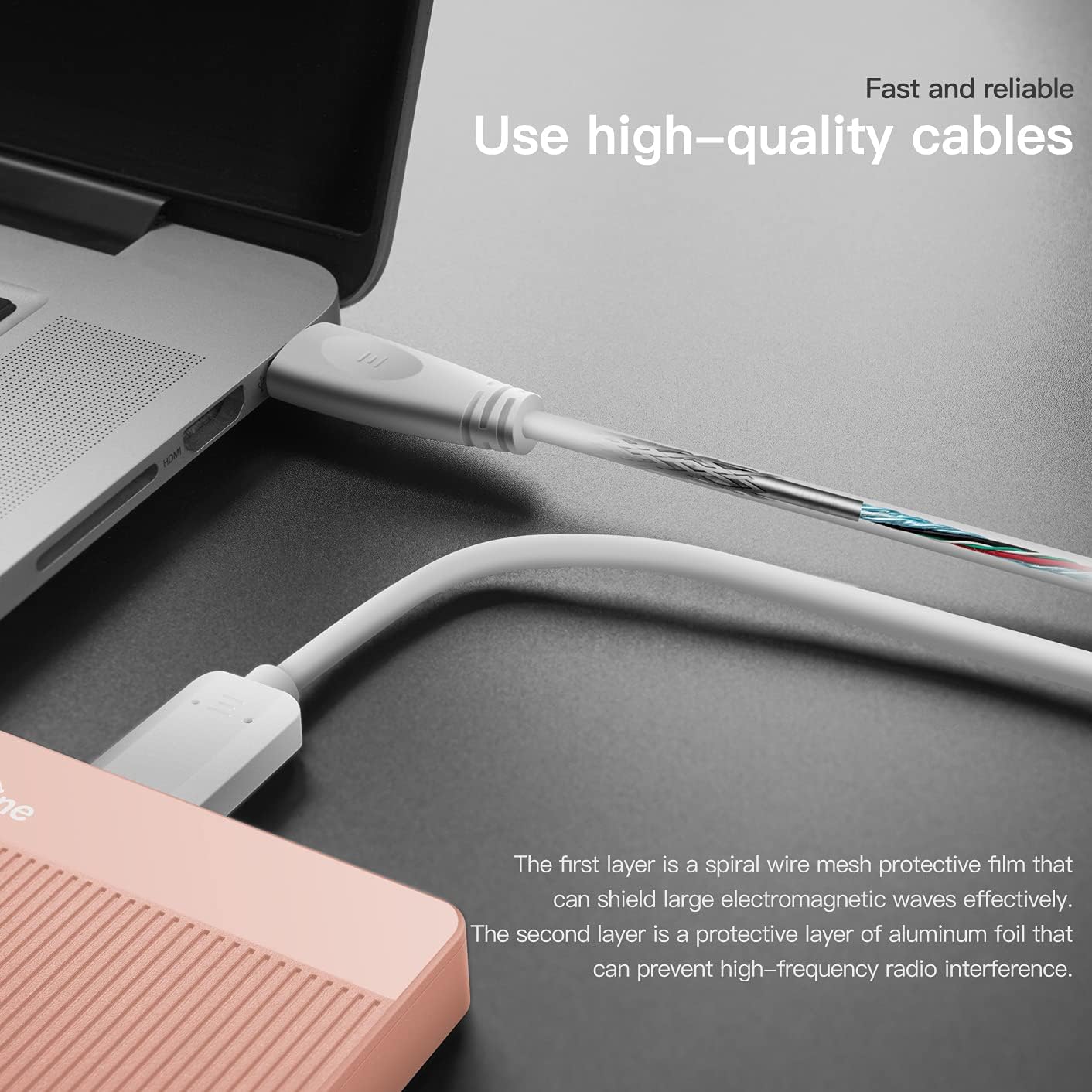 UnionSine 500GB Ultra Slim Portable External Hard Drive USB3.0 HDD Storage for PC,Mac, Desktop, Laptop, PS4, Xbox One, Xbox 360-Super Fast Transmission-HD-2510(Pink)