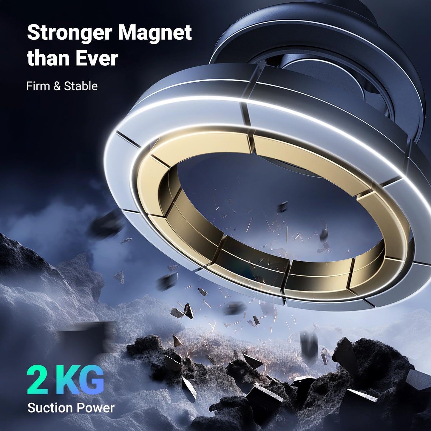 UGREEN Magsafe Phone Mount for Car, Not Blocking Air Vent, with 2 Metal Rings for All Phones Strengthen Magnetic Car Phone Holder Compatible with iPhone 17 16 15 Pro Max 14 13 12 Pro Mini MagSafe Case
