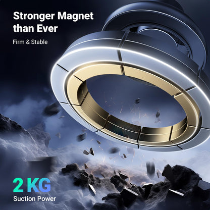 UGREEN Magsafe Phone Mount for Car, Not Blocking Air Vent, with 2 Metal Rings for All Phones Strengthen Magnetic Car Phone Holder Compatible with iPhone 17 16 15 Pro Max 14 13 12 Pro Mini MagSafe Case