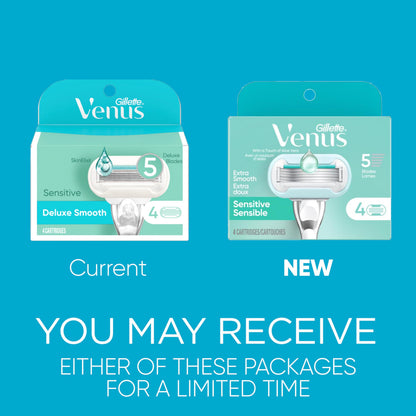 Gillette Venus Extra Smooth Women’s Razor Blades, 5-Bladed Razor Refills, 1 Pack (Count of 4)