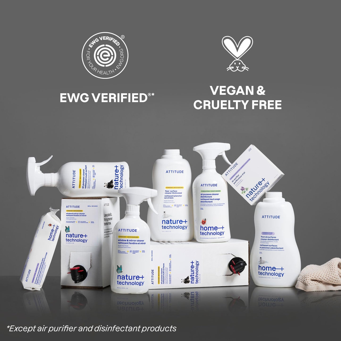 ATTITUDE Floor Cleaner Refill, EWG Verified, Streak-Free, Vegan & Plant-Based for Tile, Wood & Laminate Floors, Made in Canada, Citrus Zest Scent, 2 Liters - Available at All In One Marketplace Canada