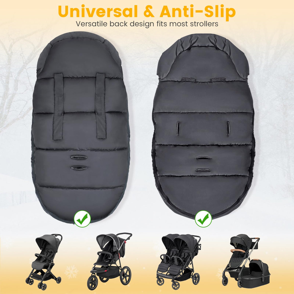 Orzbow Universal Stroller Footmuff, Winter Baby Bunting Bag, Weather-Proof 🍁 All In One Marketplace Canada