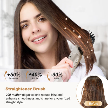 7MAGIC 7 in 1 Hair Styler & Hair Dryer Brush,110,000 RPM High-Speed Negative Ionic Hot Air Styler, 1400W Powerful Blow Dryer Brush & Multi-Style for Straight,Wavy, Curly, and Coily Hair,Champagne Gold - Available at All In One Marketplace Canada