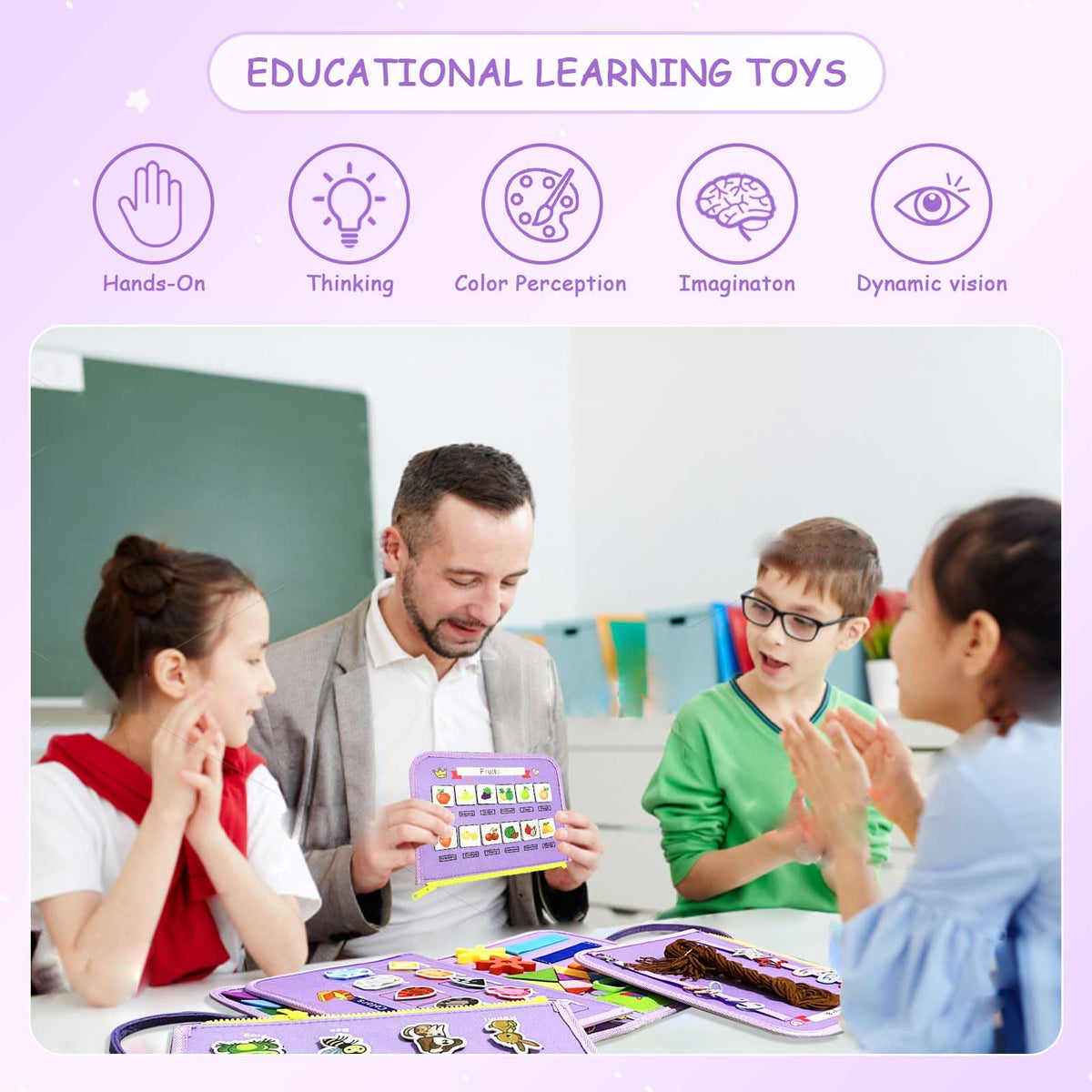 Montessori Activity Busy Book for Toddler -1 2 3 4 5 Years Old Activity Busy Board Toy, Sensory Board Toy Educational Activities for Fine Motor Skills Learning, Travel Toys for Airplane Car Christmas 🍁 All In One Marketplace Canada