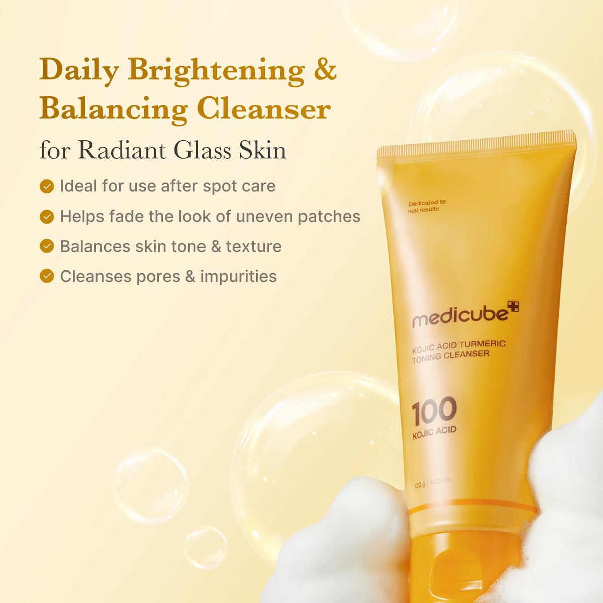 Medicube Kojic Acid Turmeric Toning Cleanser for Women - 4.23 oz