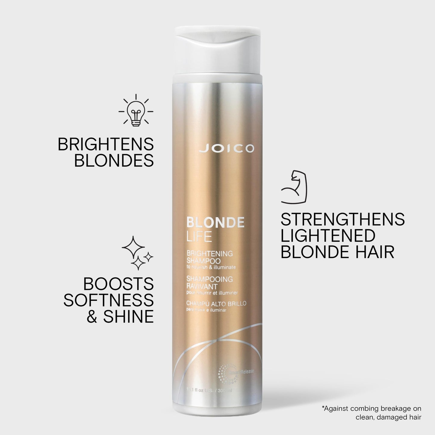 Joico Blonde Life Brightening Blonde Shampoo or Conditioner, Neutralizes Brassy Tones, Protect and Strengthen Bleached Hair, Anti Frizz with Coconut Oil, Sulfate Free Joico