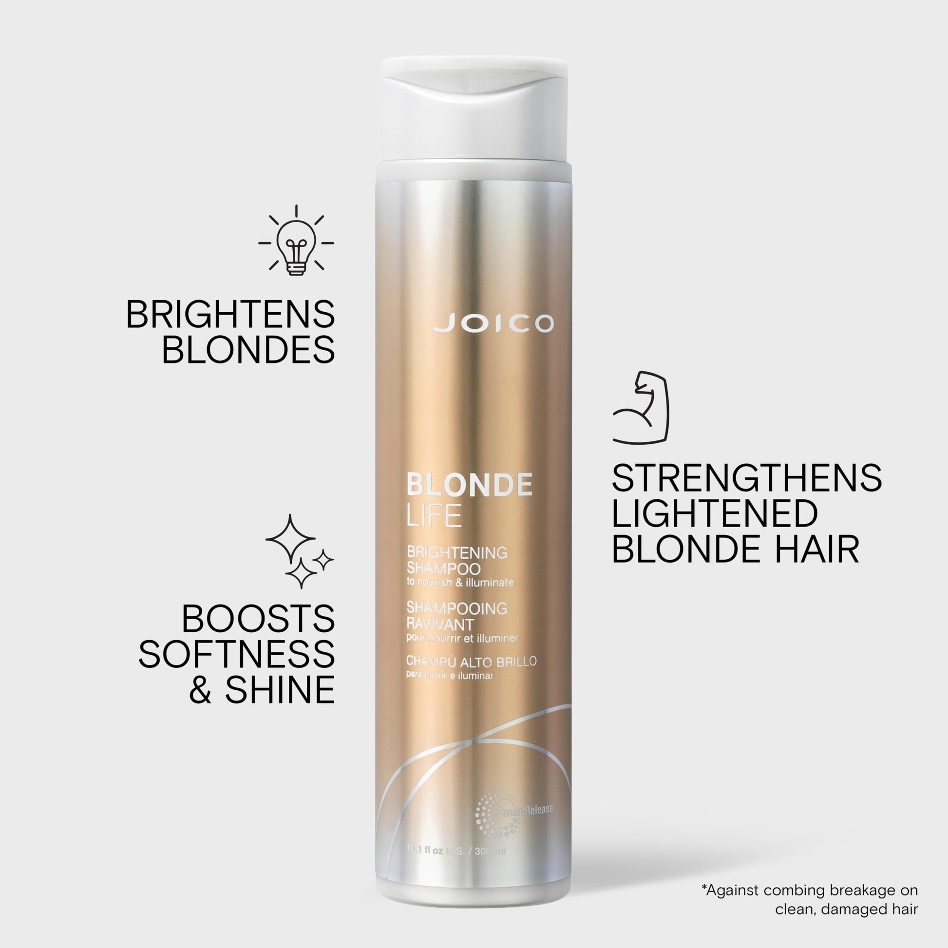 Joico Blonde Life Brightening Blonde Shampoo or Conditioner, Neutralizes Brassy Tones, Protect and Strengthen Bleached Hair, Anti Frizz with Coconut Oil, Sulfate Free Joico