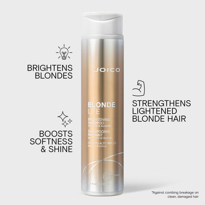 Joico Blonde Life Brightening Blonde Shampoo or Conditioner, Neutralizes Brassy Tones, Protect and Strengthen Bleached Hair, Anti Frizz with Coconut Oil, Sulfate Free Joico