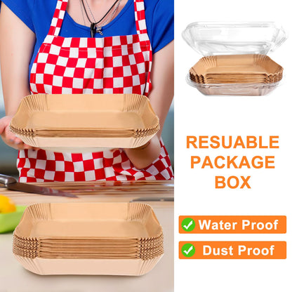 200PCS Air Fryer Liners for Ninja: Higher Non-Stick Disposable Parchment Paper Liner for Ninja DZ201/DZ401 Dual Airfryer Baking - Food Grade Ninja Air Fryer Accessories - Rectangle 8.6 x 5.5 inch - Available at All In One Marketplace Canada