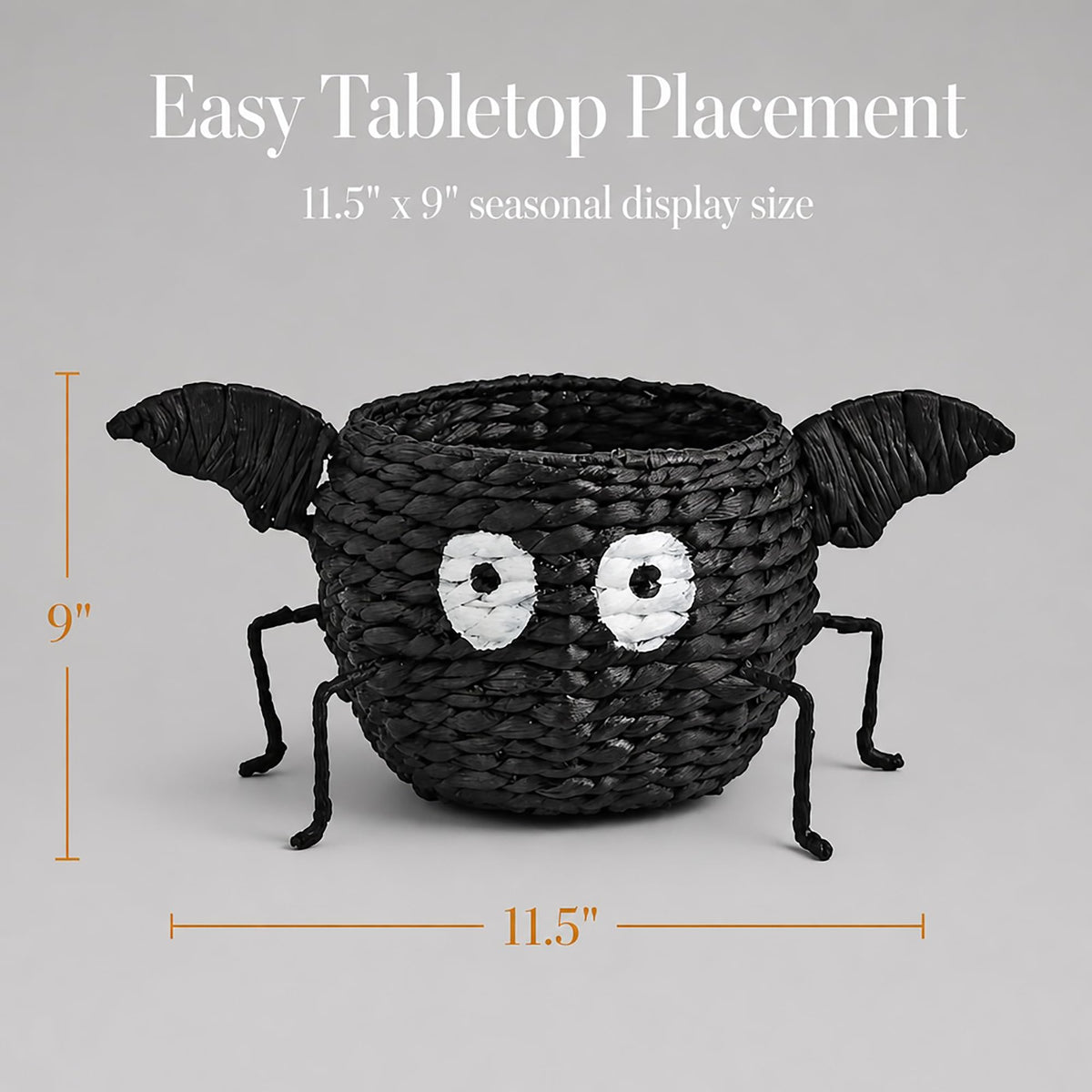 Bol à bonbons Halloween chauve-souris Mud Pie, bol de service sur pied en jacinthe