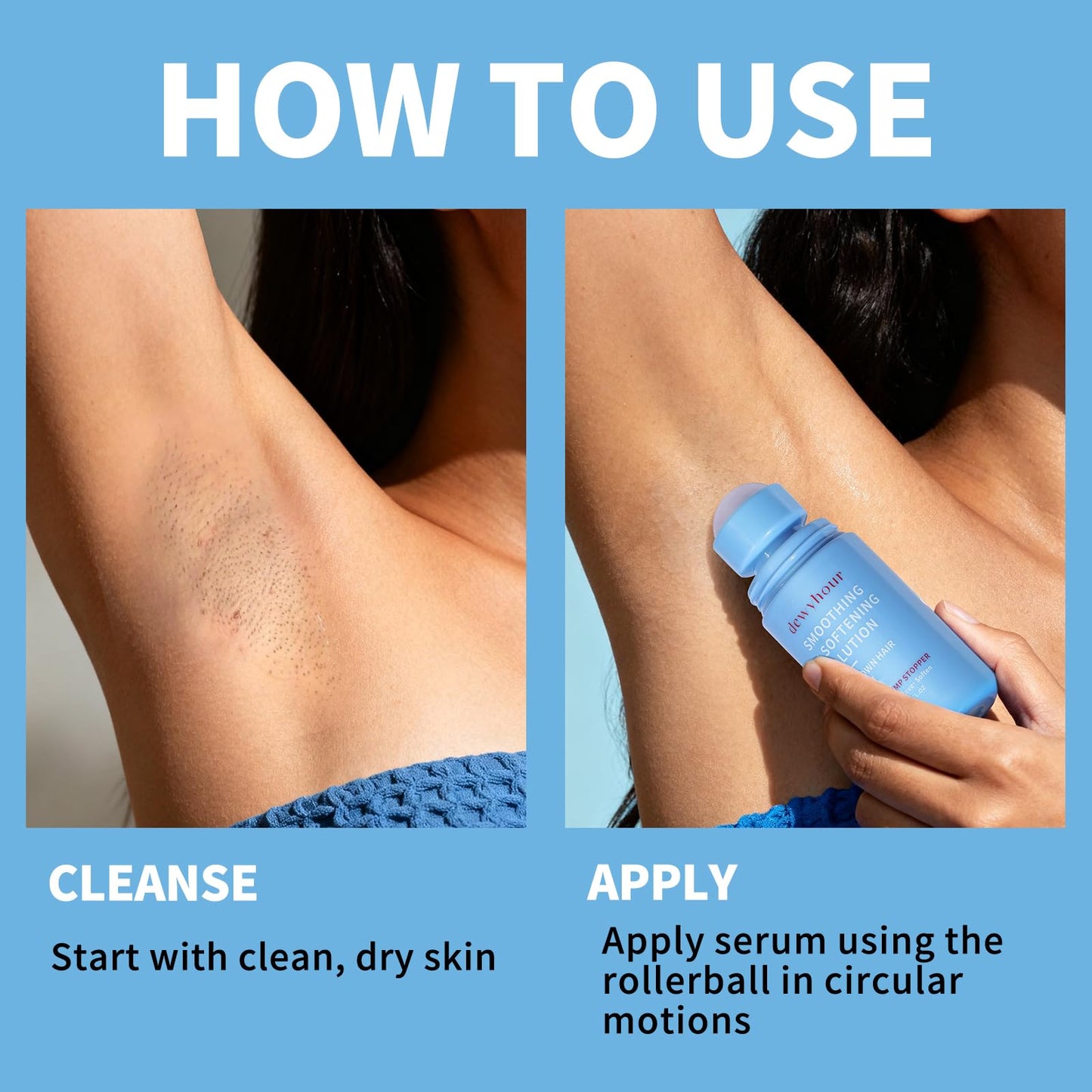 dewyhour Ingrown Hair & After Shave Soothing Serum – Soothes Razor Irritation, Targets Dark Spots, Helps With Razor Bumps for Face, Underarms, Neck & Bikini Area. Korean Skincare Roll-On for Men & Women