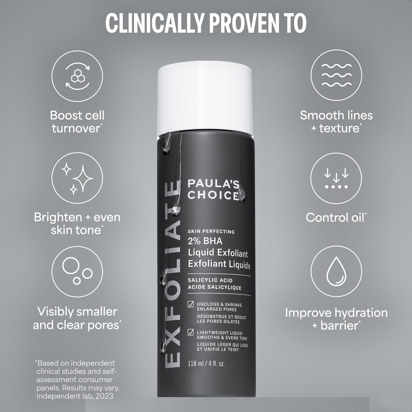 Paula's Choice SKIN PERFECTING 2% BHA Liquid Salicylic Acid Exfoliant Duo, Gentle Exfoliator for Enlarged Pores, Wrinkles & Fine Lines, Includes 1 Full Size Bottle & 1 Travel Size Bottle