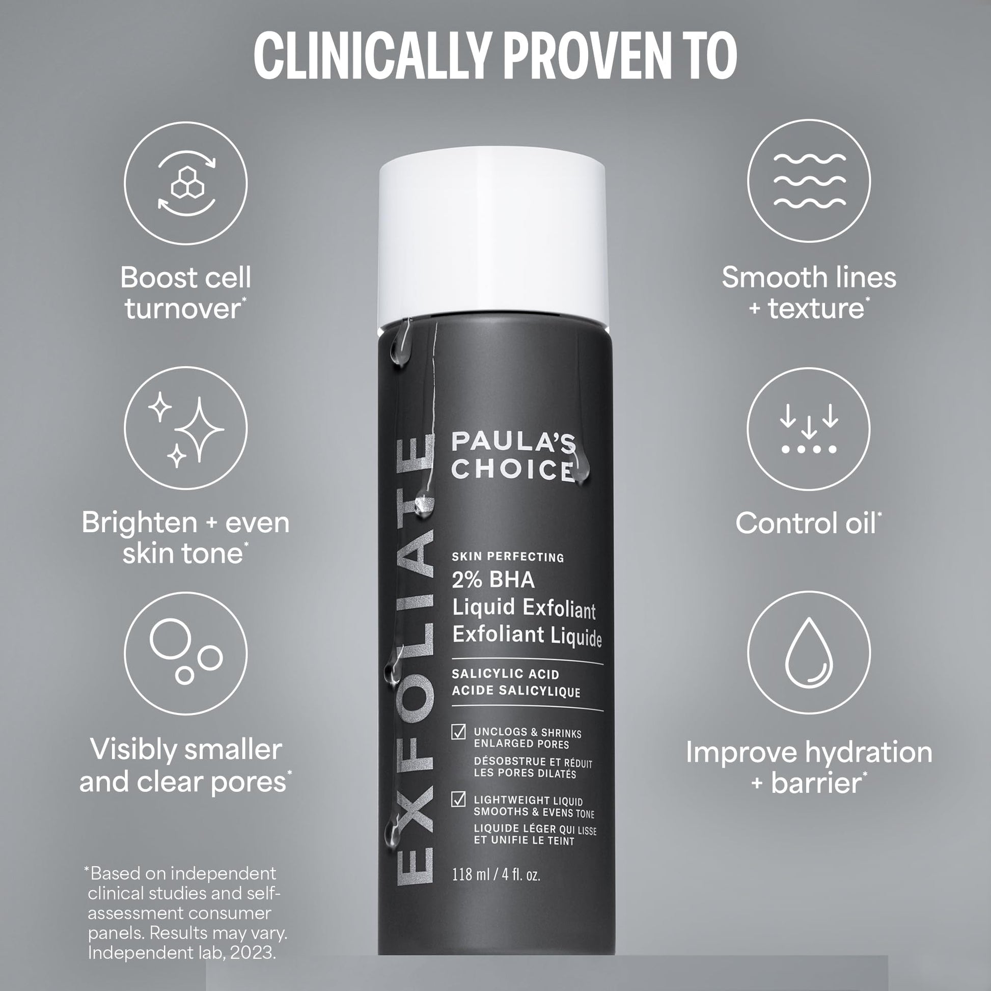 Paula's Choice SKIN PERFECTING 2% BHA Liquid Salicylic Acid Exfoliant Duo, Gentle Exfoliator for Enlarged Pores, Wrinkles & Fine Lines, Includes 1 Full Size Bottle & 1 Travel Size Bottle