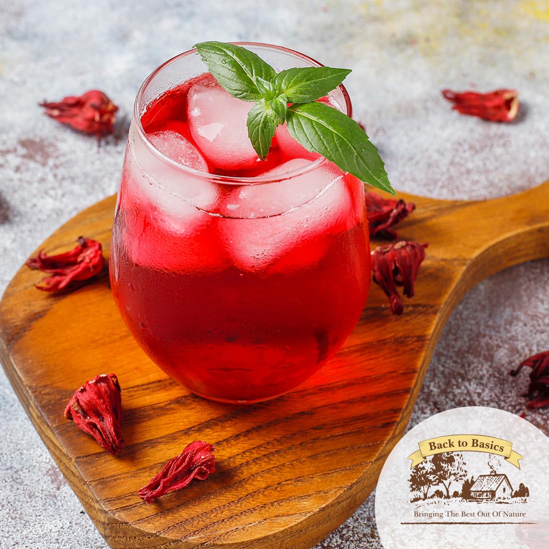 Hibiscus Tea Flowers - 1 Pound Resealable Bag - All Natural Sun-Dried Blooms for Hot or Cold Brewing