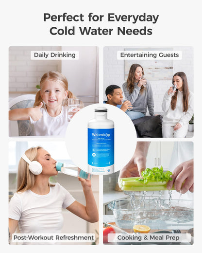 Waterdrop WD-F45 Replacement for Samsung® DA97-17376B, HAF-Qin/EXP, DA97-08006C, RF28R7201SR, RF28R7351SG, Refrigerator Water Filter, 3 Filters - Available at All In One Marketplace Canada