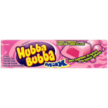 HUBBA BUBBA, Outrageous Original Flavoured Bubble Gum, 5 Pieces, 18 Packs