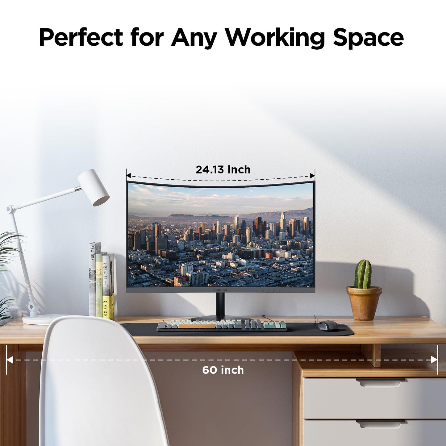 KOORUI 27-inch Curved Computer Monitor Full HD 1080P 144Hz Gaming Monitor KOORUI