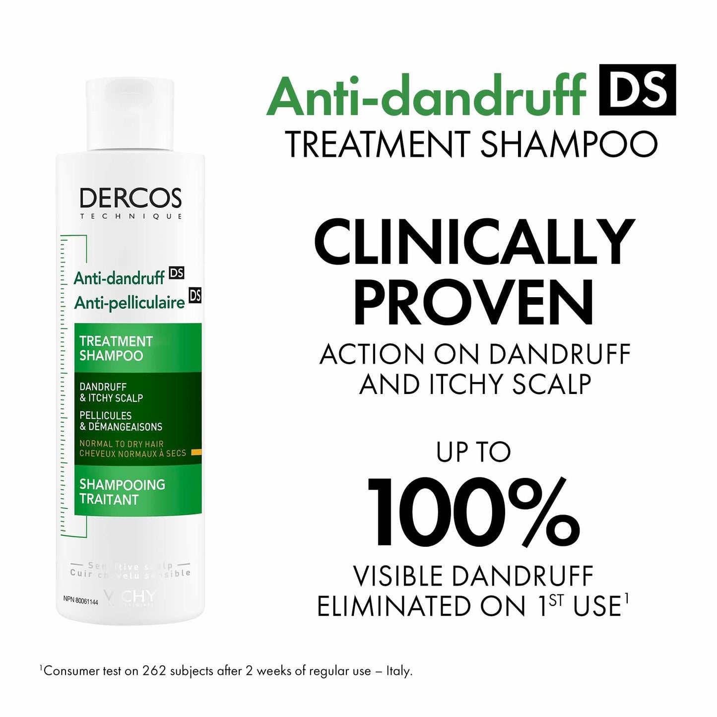 Vichy Dercos Dandruff Shampoo for Dry-Normal Hair, Anti Dandruff Soothing Scalp Care with Selenium DS & Salicylic Acid, Reduces Visible Dandruff Flakes & Improves Scalp Health, 200mL - Available at All In One Marketplace Canada