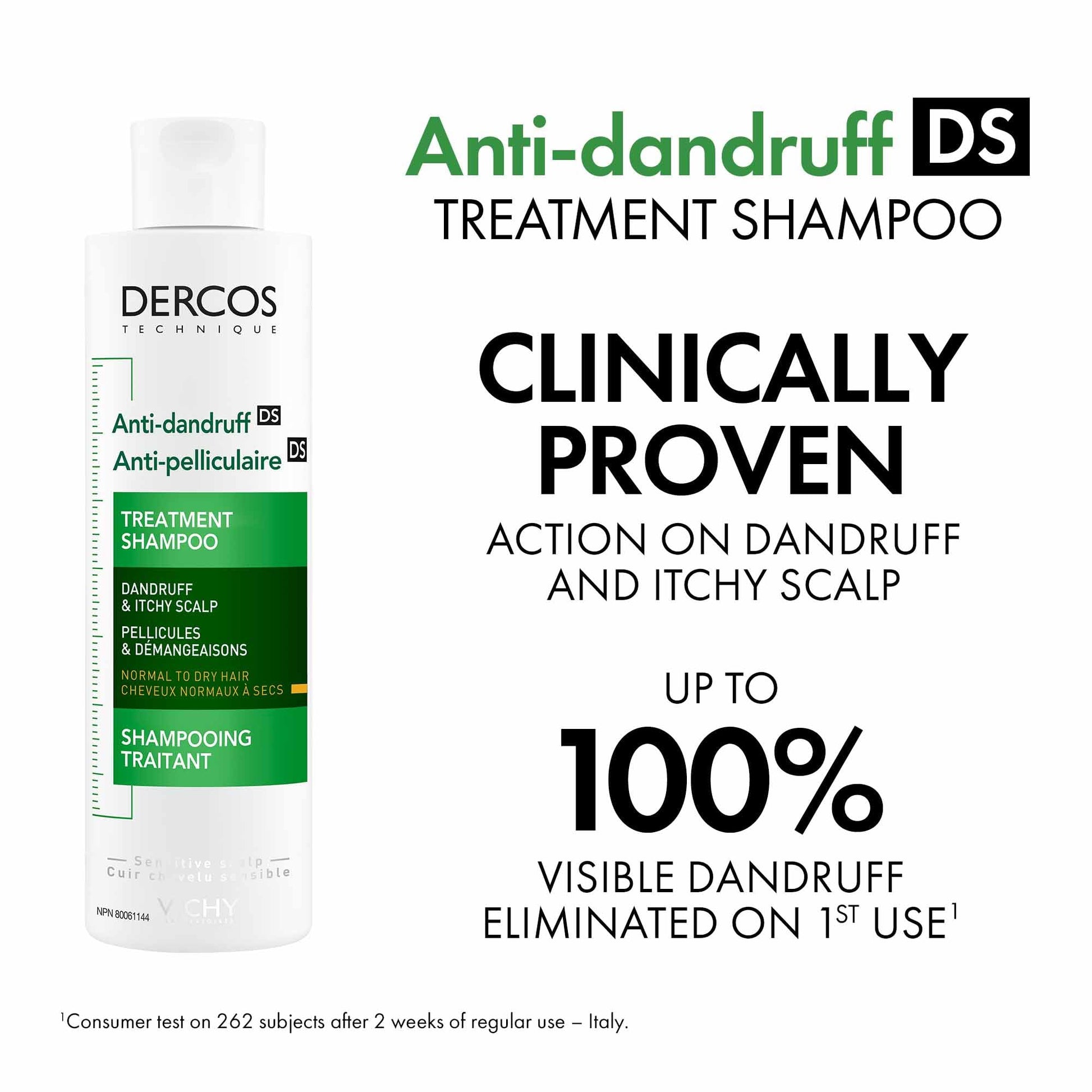 Vichy Dercos Dandruff Shampoo for Dry-Normal Hair, Anti Dandruff Soothing Scalp Care with Selenium DS & Salicylic Acid, Reduces Visible Dandruff Flakes & Improves Scalp Health, 200mL - Available at All In One Marketplace Canada