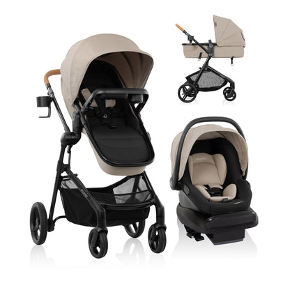 Evenflo Pivot NXT Travel System with LiteMax NXT Infant Car Seat - Latte Tan