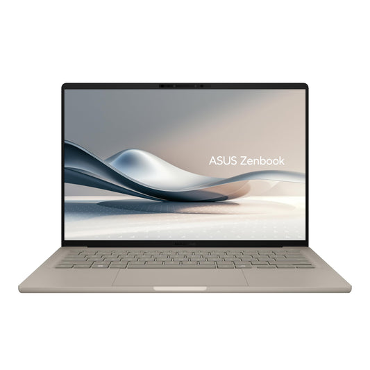 Ordinateur portable ultraportable ASUS Zenbook S 14, PC Copilot+, écran OLED 14", processeur Snapdragon X, jusqu'à 32 h d'autonomie, Windows 11 Famille, 16 Go de mémoire, SSD 1 To, beige Zabriskie, UX3407QA-AS51-CA
