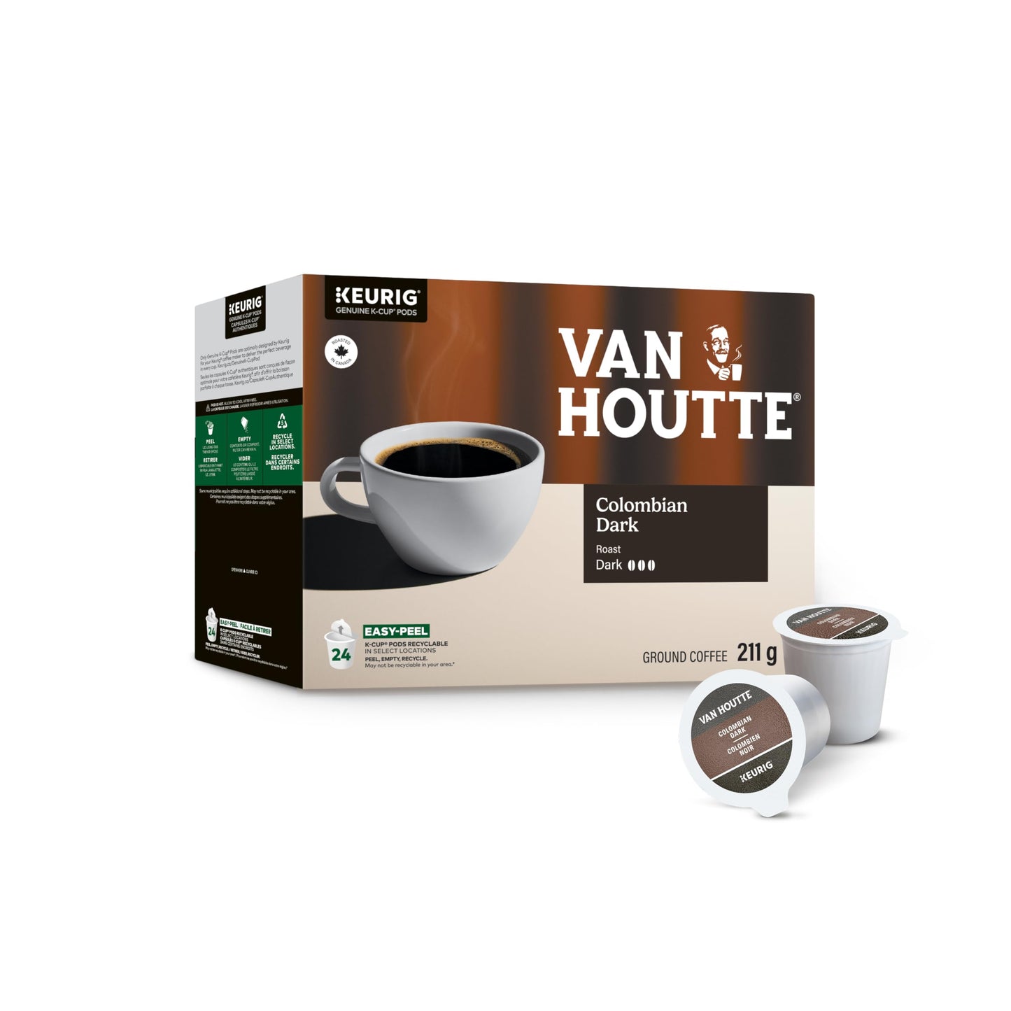 Van Houtte Colombian Dark K-Cup Coffee Pods, 24 Count For Keurig Coffee Makers