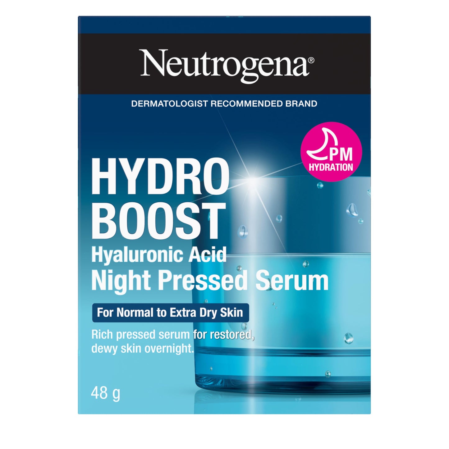 Neutrogena Moisturizer Neutrogena Hydro Boost Night Pressed Face Serum With Purified Hyaluronic Acid and Antioxidants for moisturized Skin, 48g, 48 Milliliters - Available at All In One Marketplace Canada