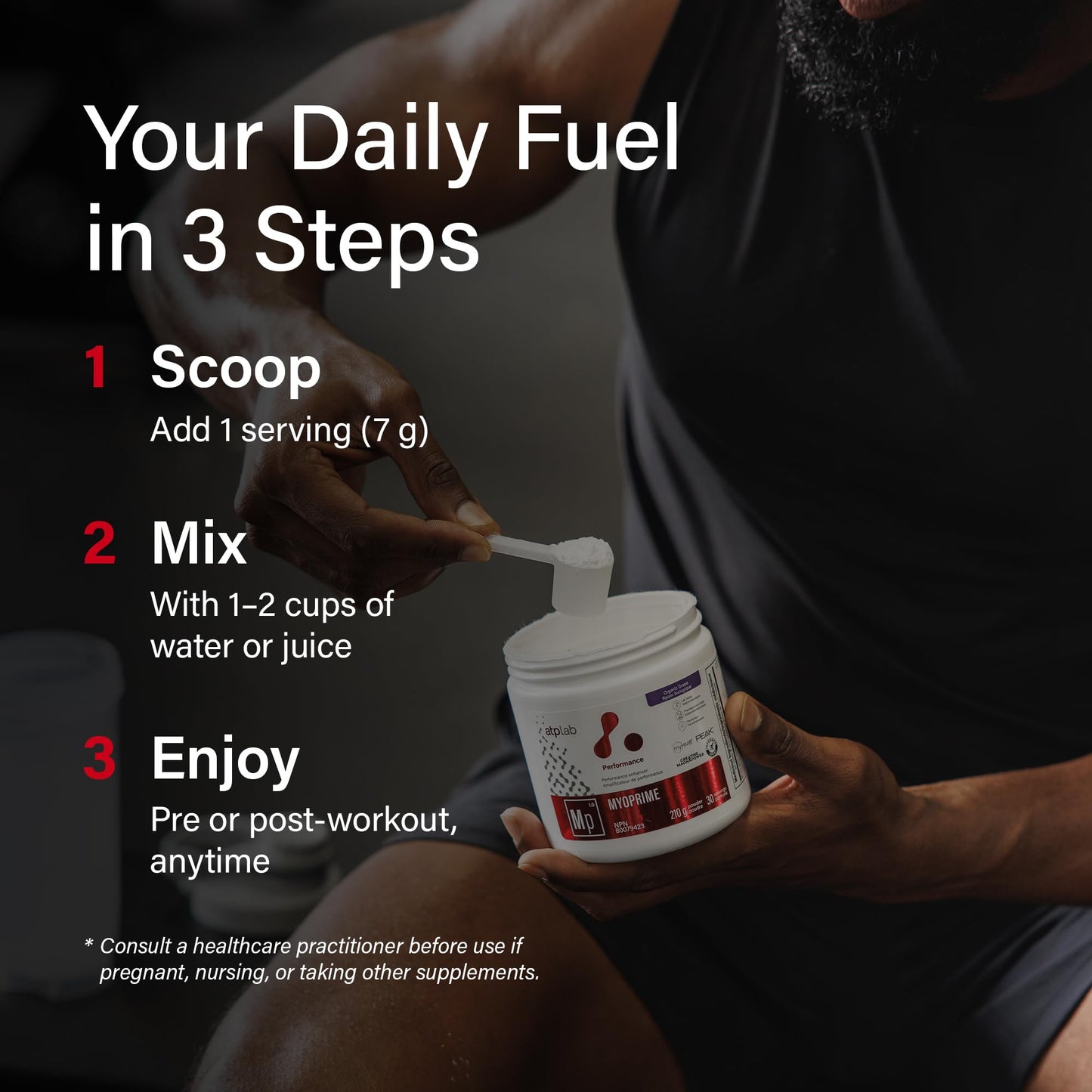 atplab Myoprime Creatine Monohydrate Powder, Creatine, Organic Grape, 210 g ATP LAB