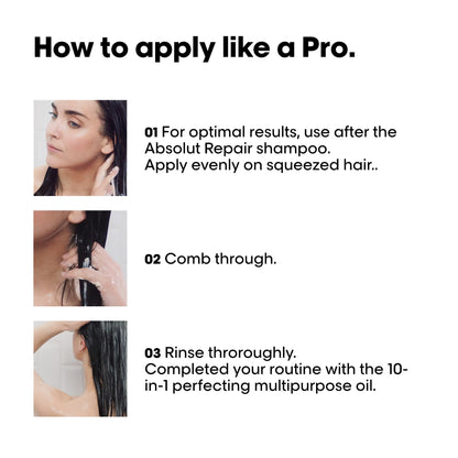 L'Oreal Professionnel Absolut Repair Conditioner, Resurfacing Conditioner for Dry & Damaged Hair, With Protein & Omega 9 - Available at All In One Marketplace Canada