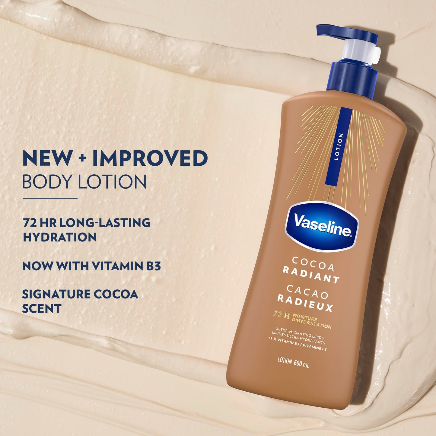 Vaseline Cocoa Radiant Lotion Ultra-Hydrating 72H Moisture, 600mL, 3-Pack 🍁 All In One Marketplace Canada
