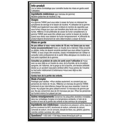Thrive Nicotine Replacement Gum, 2mg Regular Strength, Mint, 216 Count Thrive