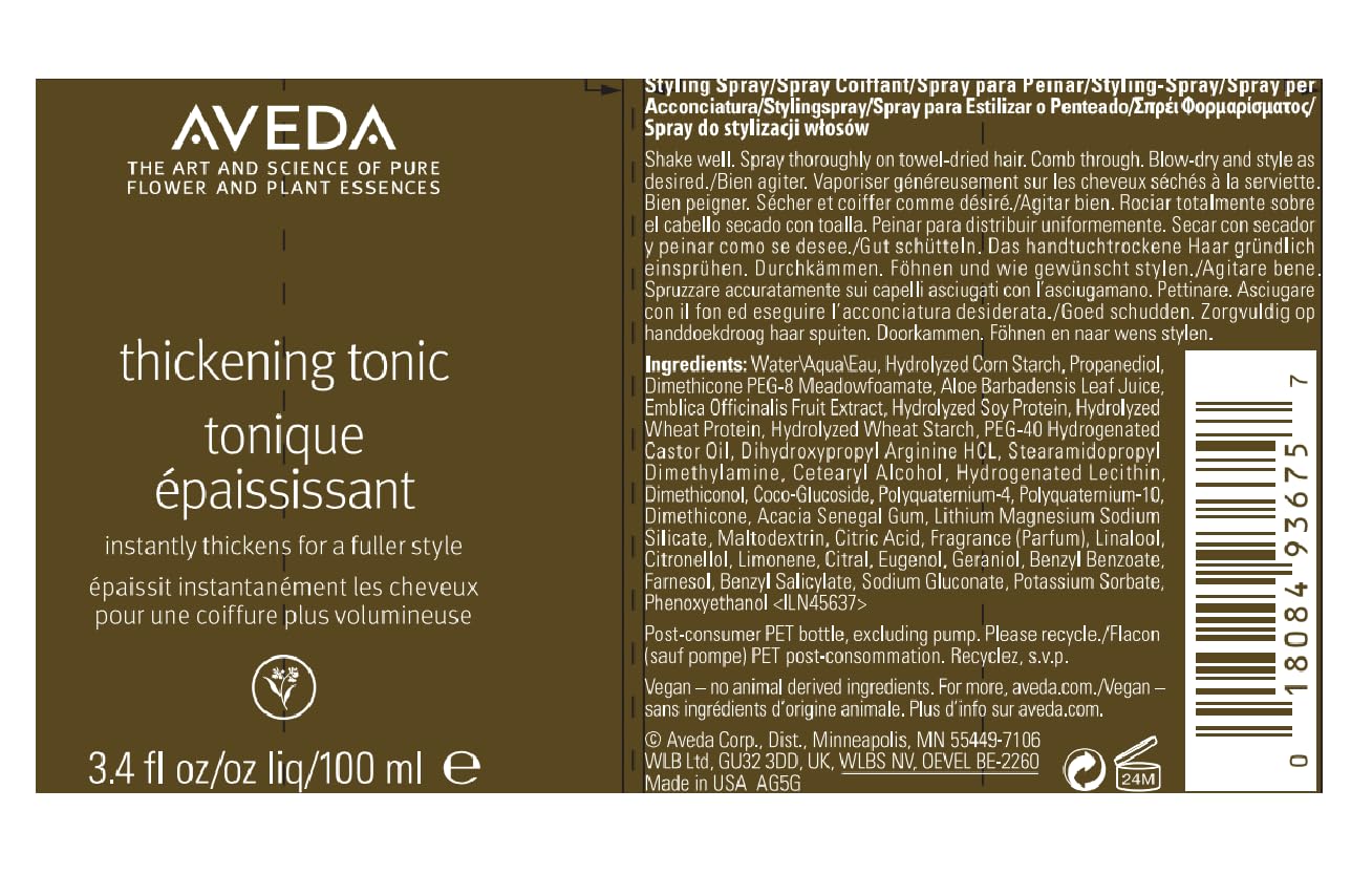 Aveda Thickening Tonic | Instantly Thickens Hair | for Thin and Fine Hair | with Certified Organic Amla, 100ml Aveda