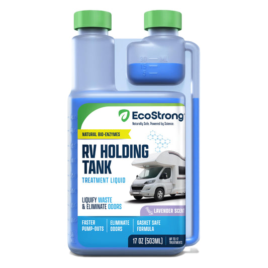 Eco Strong RV Toilet Treatment | RV Black Tank Treatment | RV Holding Tank Digestor, Odor Eliminator, and Cleaner | Perfect for Campers, RVs, Boats, 17 Treatments, Lavender