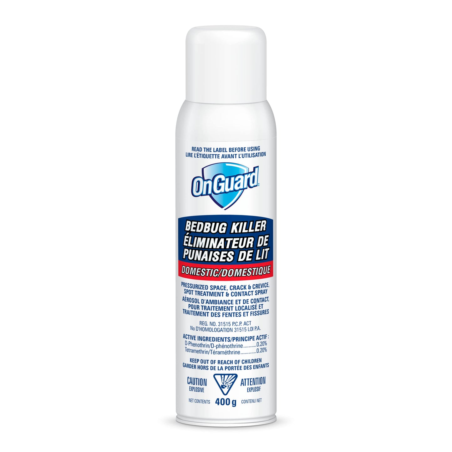 OnGuard Bedbug Killer Aerosol Spray Can 400g | Bed Bug, Flea and Tick Killer | Pressurized Space, Crack and Crevice, Spot Treatment and Contact Spray | Ready to Use - Available at All In One Marketplace Canada