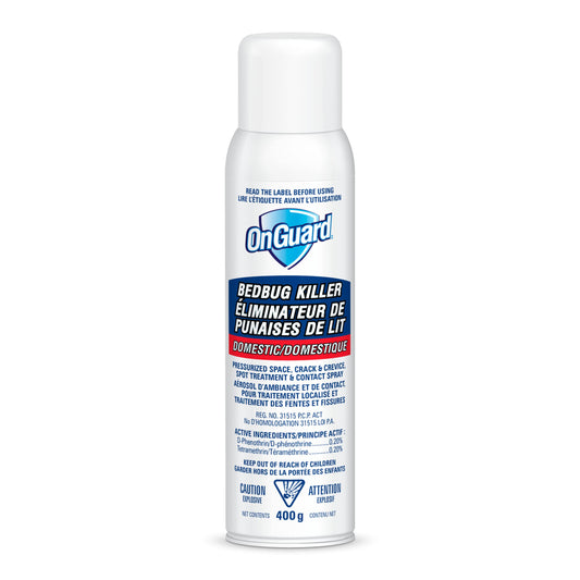 OnGuard Bedbug Killer Aerosol Spray Can 400g | Bed Bug, Flea and Tick Killer | Pressurized Space, Crack and Crevice, Spot Treatment and Contact Spray | Ready to Use - Available at All In One Marketplace Canada