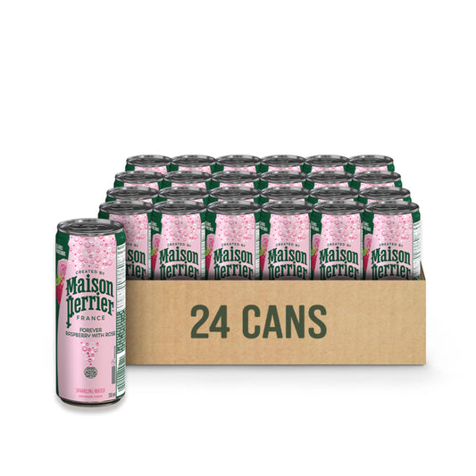 Maison Perrier Forever Raspberry with Rose Sparkling Water – 24 Pack, 330ml Cans