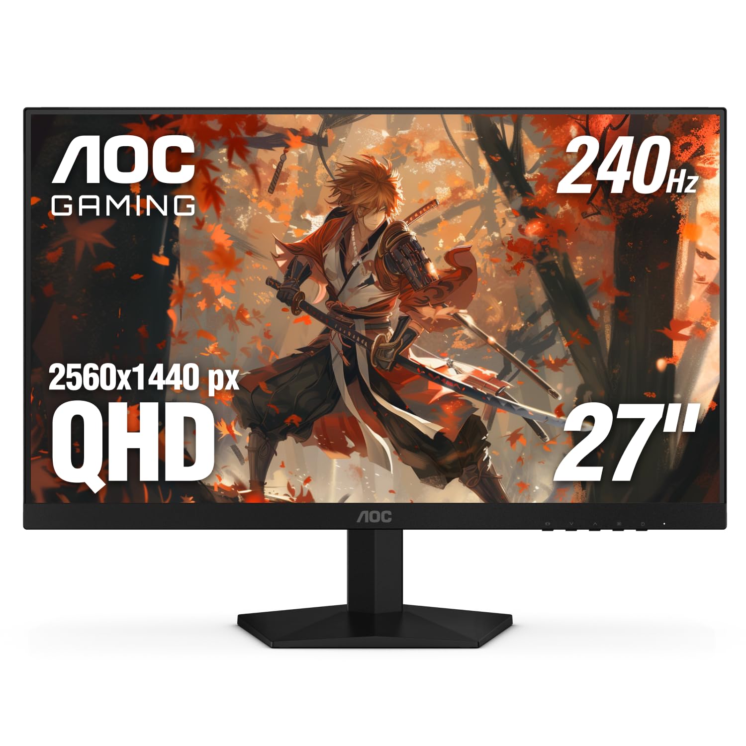 AOC 27 Inch QHD Gaming Monitor 240Hz 0.3ms IPS, 2560x1440, G-Sync Compatible, HDR Ready, DisplayPort 1.4 HDMI 2.0, VESA Mount, 3-Year Zero-Bright-Dot, Q27G41ZE AOC