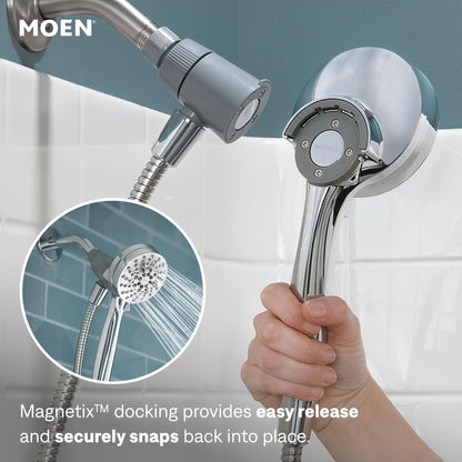 Moen 26100 Engage Magnetix 3.5-Inch Six-Function Handheld Showerhead with Magnetic Docking System, Chrome