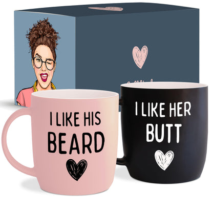Triple Gifffted Funny Couples Mugs Gift Set for Him and Her, 380 ml Ceramic 🍁 All In One Marketplace Canada