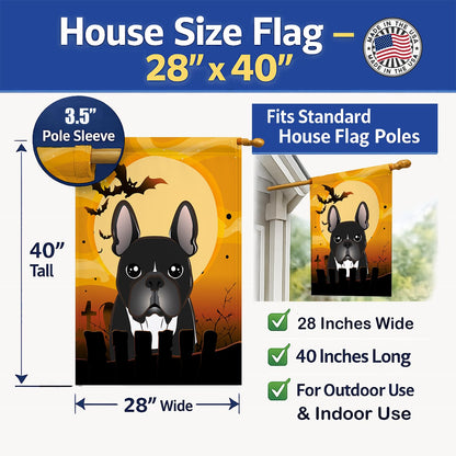 Drapeau de maison en toile Caroline's Treasures BB1785CHF Bouledogue français d'Halloween, multicolore, grand