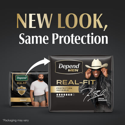 Depend Real Fit Adult Incontinence Underwear for Men, Maximum Absorbency, S/M, Black, 56 Count 🍁 All In One Marketplace Canada